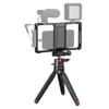 UKHP Vlog Kit KGW112: Universal Mobile Phone Vlog Kit with Cage & Tripod, Black or Silver, Lightning Connector view 2