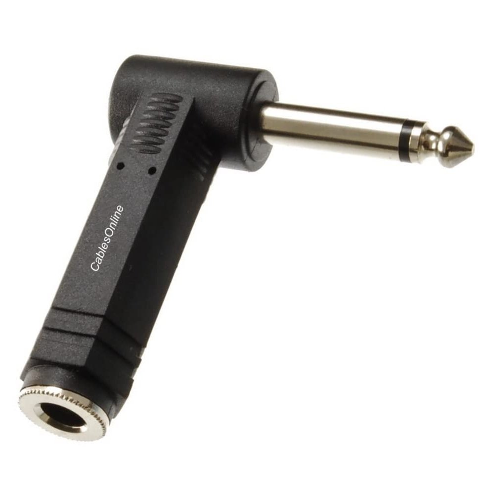 CablesOnline, Right-Angle 1/4" (6.35mm) TS Mono Male to 1/4" (6.35mm) TS Mono Female Audio Adapter, AV-A61