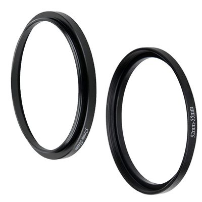 52-55mm Step Up Ring(52mm Lens to 55mm Filter, Hood,Lens Converter and Other Accessories) (2 Packs), Fire Rock 52-55 Aerometal Camera Lens Filter Adapter Ring