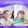 Contixo KB5 Kids Bluetooth Headphones - Wireless Over-Ear Foldable Headphones with Volume Limiter (85dB), Built-in Microphone, Adjustable & Comfortable Design for Boys & Girls - Purple + White view 2