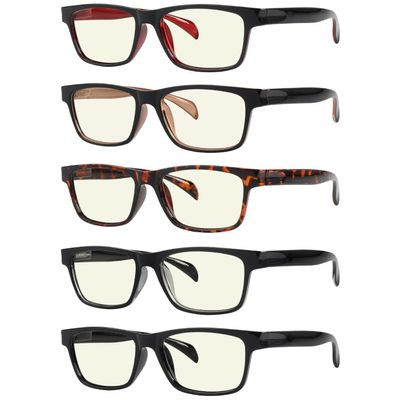 Eyekepper Multipack tinted Blue Light Blocking Reading Glasses for Women Men Readers Computer Eyeglasses +0.75