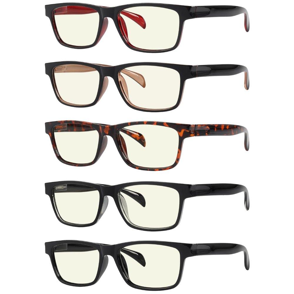 Eyekepper Multipack tinted Blue Light Blocking Reading Glasses for Women Men Readers Computer Eyeglasses +0.75