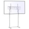 unho Universal Against The Wall TV Stand Floor: Free Standing Mount Stand with Height Adjustable Bracket for TV Bench Compatible with 32-65 inch Flat Panel LED LCD Plasma Screens (White) view 1