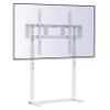 unho Universal Against The Wall TV Stand Floor: Free Standing Mount Stand with Height Adjustable Bracket for TV Bench Compatible with 32-85 inch Flat Panel LED LCD Plasma Screens (White) view 1