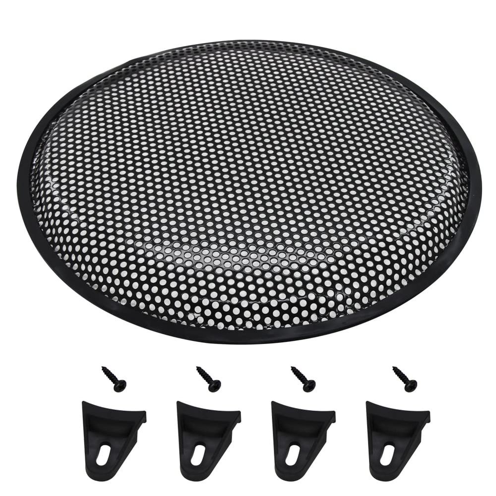Heyiarbeit 12inch Speaker Grill Cover Round Metal Mesh Speaker Grills Guard Protector Mesh Speaker Decorative Circle Black 1Pcs