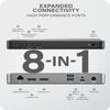ALOGIC (8 in 1) MX2 USB-C Dual Display 4K@60Hz DisplayPort Alt. Mode Docking Station  with 65W Power Delivery view 2