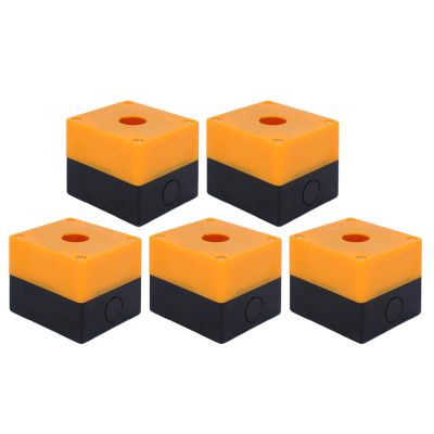 QiaNgshuAikj 5Pcs Emergency Stop Box, Contact Module Control Switch Button Waterproof Junction Box Yellow 22mm BX122