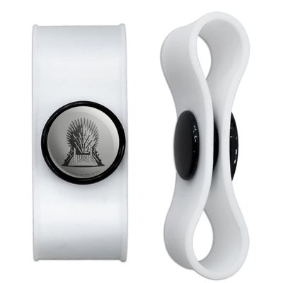 GRAPHICS & MORE Game of Thrones Iron Throne Icon Headphone Earbud Cord Wrap - Charging Cable Manager - Wire Organizer Set of 2 - White