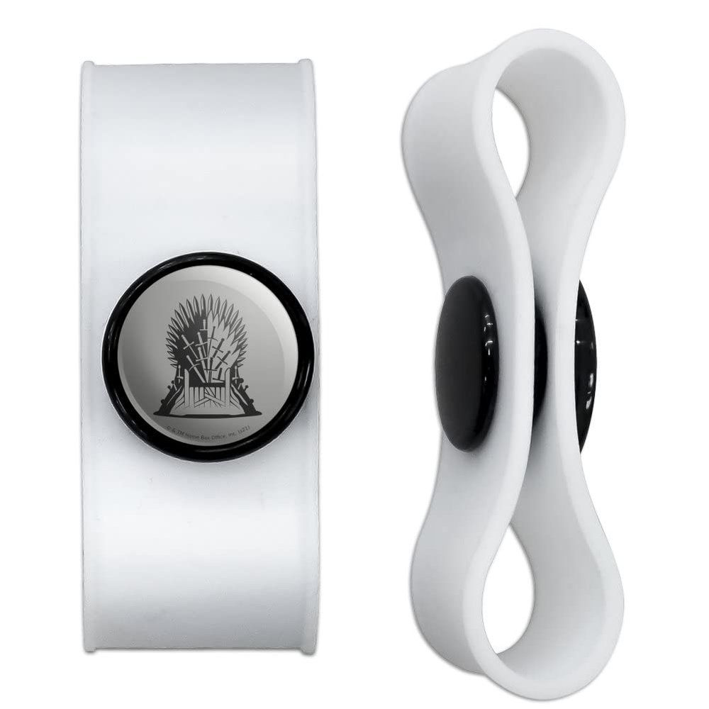 GRAPHICS & MORE Game of Thrones Iron Throne Icon Headphone Earbud Cord Wrap - Charging Cable Manager - Wire Organizer Set of 2 - White