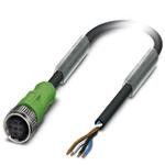 1668108, Sensor/Actuator Cable Cordset, Str M12 F 4pos to Free End, 4wire 1.5M, PUR Black-Gray