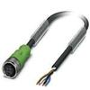 1668108, Sensor/Actuator Cable Cordset, Str M12 F 4pos to Free End, 4wire 1.5M, PUR Black-Gray view 1