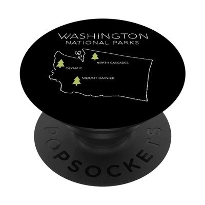 Washington National Park Map Mount Rainer North Cascades PopSockets Adhesive PopGrip