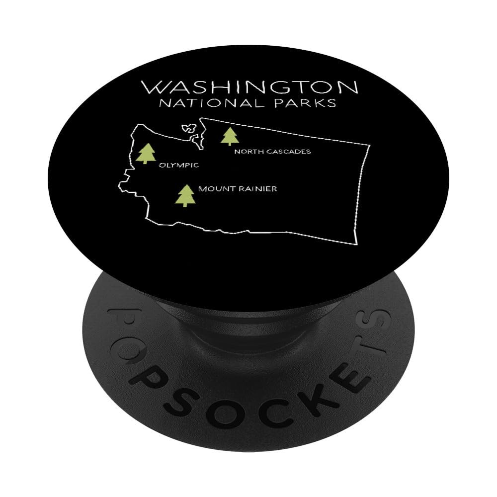Washington National Park Map Mount Rainer North Cascades PopSockets Adhesive PopGrip
