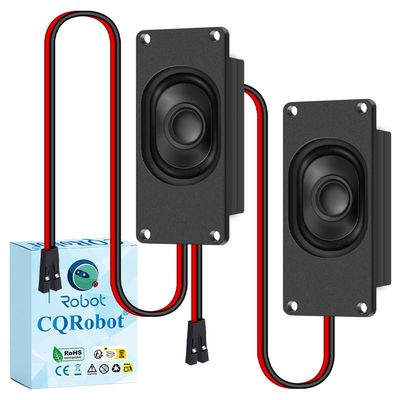 CQRobot Miniature Loudspeaker 5 Watt 8 Ohm Passive Enclosed Audio/Woofer Speaker Compatible with Arduino Board. 2.54mm Dupont Interface, for a Variety of Small DIY Electronic Projects.