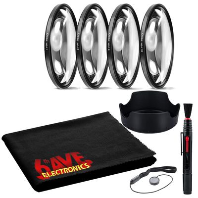 58mm Deluxe Lens Kit - Includes Close-Up Filters, Tulip Hood, Cleaning Kit & Cap Keeper - Fits 58mm Lenses