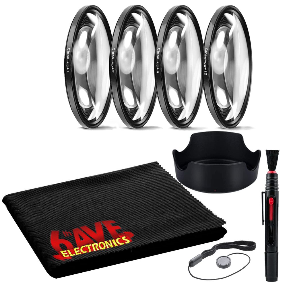 58mm Deluxe Lens Kit - Includes Close-Up Filters, Tulip Hood, Cleaning Kit & Cap Keeper - Fits 58mm Lenses
