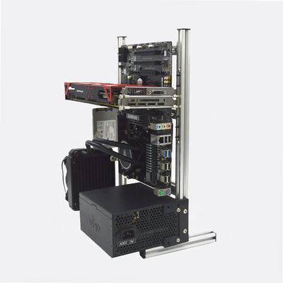 EDIY DIY Computer Chassis Bracket Open Motherboard Case Rack ATX Vertical Horizontal PC Game Water-Cooled Test Bench Creative Overclocking Aluminum Frame Good Heat Dissipation All Silver