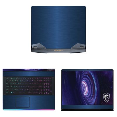 Decalrus - Protective Decal for The MSI GE76 Raider (17.3" Screen) Laptop Blue Texture Brushed Aluminum Vinyl Cover wrap BAmsiGE76_raiderBlue