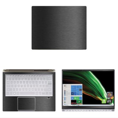 Decalrus - Protective Decal for The Acer Swift X SFX14 (14" Screen) Laptop Dark Grey Texture Brushed Aluminum Cover wrap BAacerSwift14_sfx14Dark Grey
