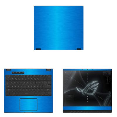 Decalrus - Protective Decal for The Asus ROG Flow X13 GV301 (13.4" Screen) Laptop LITE Blue Texture Brushed Aluminum wrap BAasusRogFlowX13_GV301LiteBlue