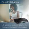 TRENDnet 5-Port Unmanaged 2.5G PoE+ Switch, Fanless, Compact Desktop Design, Metal Housing, 2.5GBASE-T Ports, IEEE 802.3bz, 55W PoE Budget, Black,Lifetime Protection,TPE-TG350 view 4