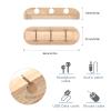 SOULWIT Cable Holder Clips, 3-Pack Cable Management Cord Organizer Clips Silicone Self Adhesive for Desktop USB Charging Cable Nightstand Power Cord Mouse Cable Wire PC Office Home - Wood Grain view 3