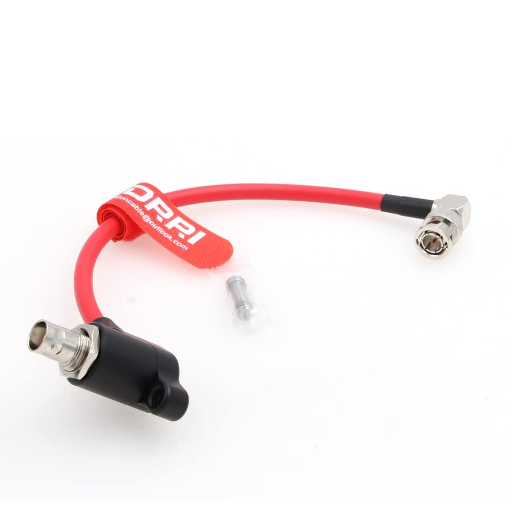 12G SDI Protector Cable Galvanic-Isolators Right Angle BNC Male to Right Angle BNC Female for ARRI Mini,RED Komodo (Red, 30CM)