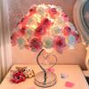 ZGHD Modern Table Lamp, Valentine's Day Decoration, Romantic Rose Flower Led Night Light Bedside Lamp for Valentine's, Wedding, Mother's Day Indoor Decorations Atmosphere Lighting, White and Pink view 2