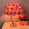 ZGHD Modern Table Lamp, Valentine's Day Decoration, Romantic Rose Flower Led Night Light Bedside Lamp for Valentine's, Wedding, Mother's Day Indoor Decorations Atmosphere Lighting, White and Pink view 3