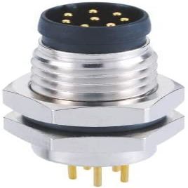 Elecbee M8 8Pin Male PCB Socket Connector A Coding Front Mount Waterproof Straight Panel Receptacles