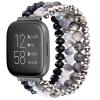 CAGOS Bracelet Compatible with Fitbit Versa 4 Bands/3/Sense/Sense 2 for Women, Handmade Beaded Elastic Replacement Wristband for Versa 2/1/Lite Watch/Special Edition Watch (Black, Versa 1/2/Versa Lite/Special Edition) view 1