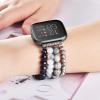 CAGOS Bracelet Compatible with Fitbit Versa 4 Bands/3/Sense/Sense 2 for Women, Handmade Beaded Elastic Replacement Wristband for Versa 2/1/Lite Watch/Special Edition Watch (Black, Versa 1/2/Versa Lite/Special Edition) view 4