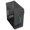 Aerocool SCAPEBKV1, ATX Gaming Box, RGB LED Front, Tempered Glass, Fan 12 cm, Black view 3