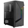 Aerocool SCAPEBKV1, ATX Gaming Box, RGB LED Front, Tempered Glass, Fan 12 cm, Black view 4