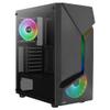 Aerocool SCAPEBKV3, ATX Gaming Box, RGB LED Front, Tempered Glass, 3 x ARGB Fans, Black view 4