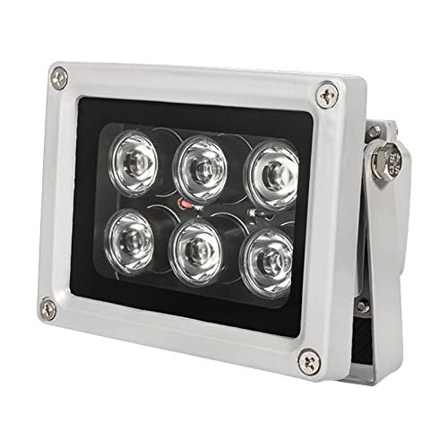 Infrared Illuminator, 850nm 6 LEDs 45 Degree Wide Angle IR Illuminator for Night Vision,Waterproof LED Infrared Light for CCTV Camera, Security Camera, No Power Adapter