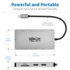 Tripp Lite USB-C Two-Monitor HDMI Laptop/Phone Docking Station, 4K @ 60 Hz (4:4:4), USB-A Hub, Gigabit Network Port, SD & MicroSD Memory Card, 100W USB-C Charging, 3-Year Warranty (U442-DOCK8G-GG) view 3