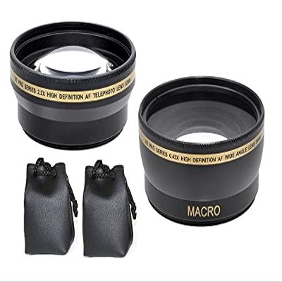 2-Pc Pro HD Telephoto & Wide Angle Lens Kit for Nikon Z-5 Z-6 Z-7 II 5II 6II 7II (52mm Compatible)