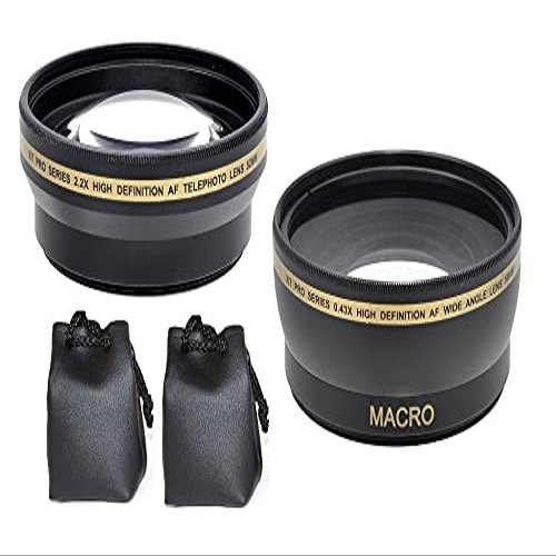 2-Pc Pro HD Telephoto & Wide Angle Lens Kit for Nikon Z-5 Z-6 Z-7 II 5II 6II 7II (52mm Compatible)