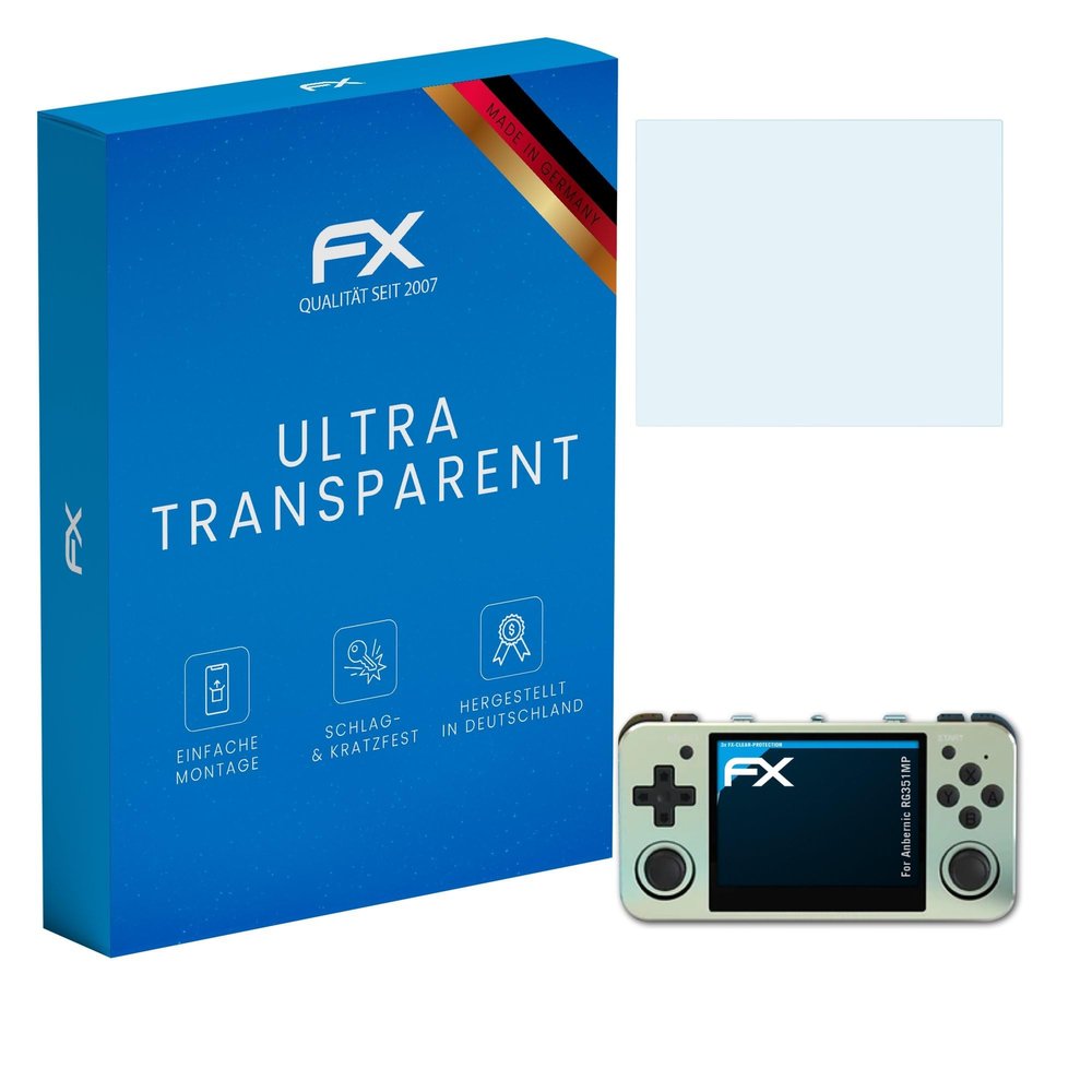 atFoliX Screen Protection Film compatible with Anbernic RG351MP Screen Protector, ultra-clear FX Protective Film (3X)
