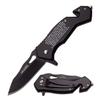 Blue Steel Camping Knife, Lock-Back Pocket Knife with Clip, Boondocks Saints Prayer Pocket Knife with Black Finished Color - Blue view 1