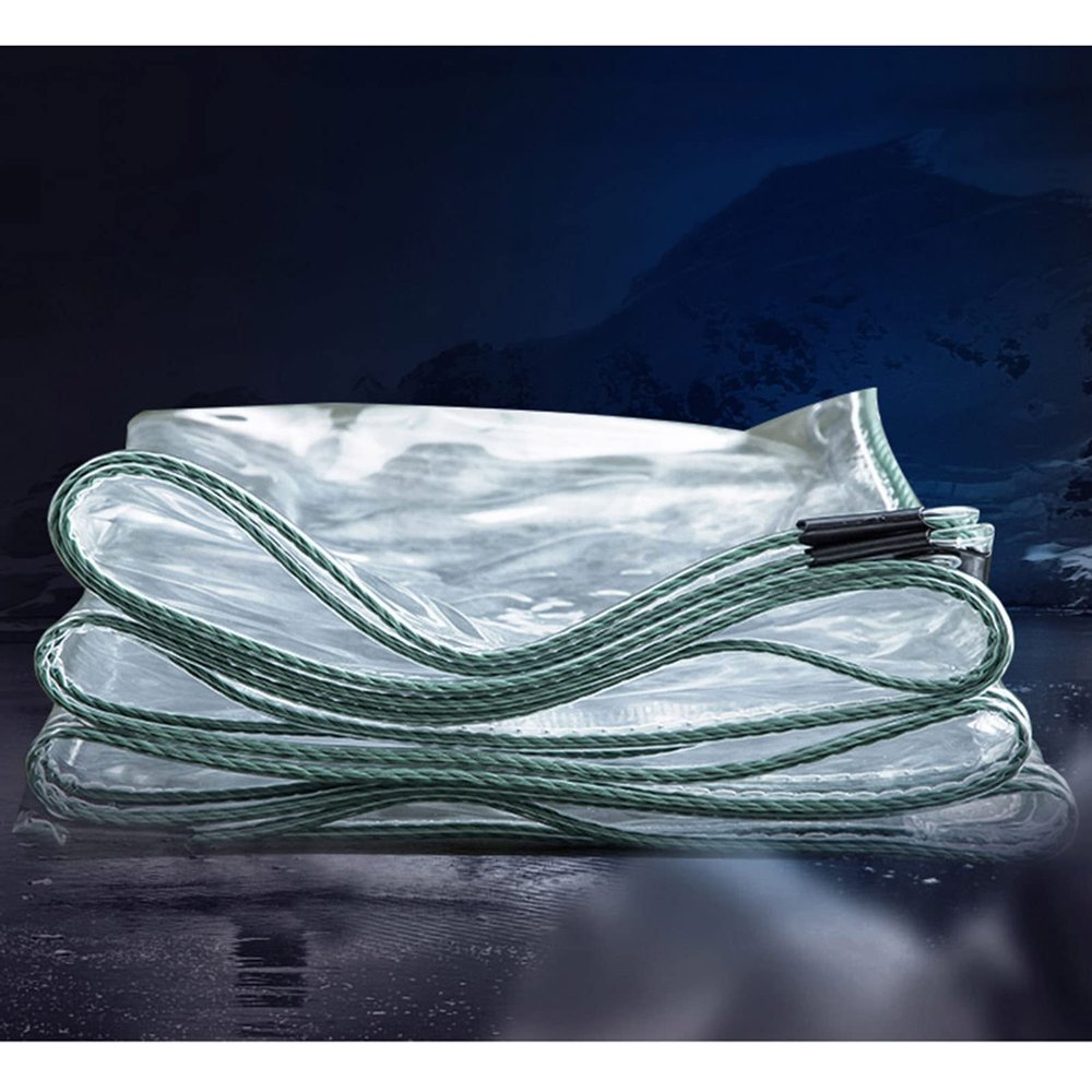 Sonakia 600g/m Tarp Waterproof Heavy-Duty, Transparent PVC Tarpaulin, Tear-Resistant Tarp with Eyelets, Weatherproof Tarpaulin Cover for Garden Furniture, Plants, Terraces, Clear,1x2.5m/3.3 * 8.2ft