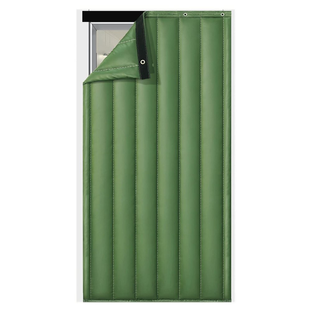Doorway Soundproof Door Curtains , Home Thermal Insulated Cotton Cover Barrier, Winter Thicken Cotton Heavy Duty PU Cloth Soundproof Sheet, Windproof Waterproof Cold Protection Blanket Living Room