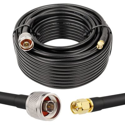 MOOKEERF KMR240 N Male to SMA Male Cable - 50FT Ultra Low Loss SMA to N Cable 50 ohm for WiFi Router/GPS Receiver/Antenna/Signal Booster Use