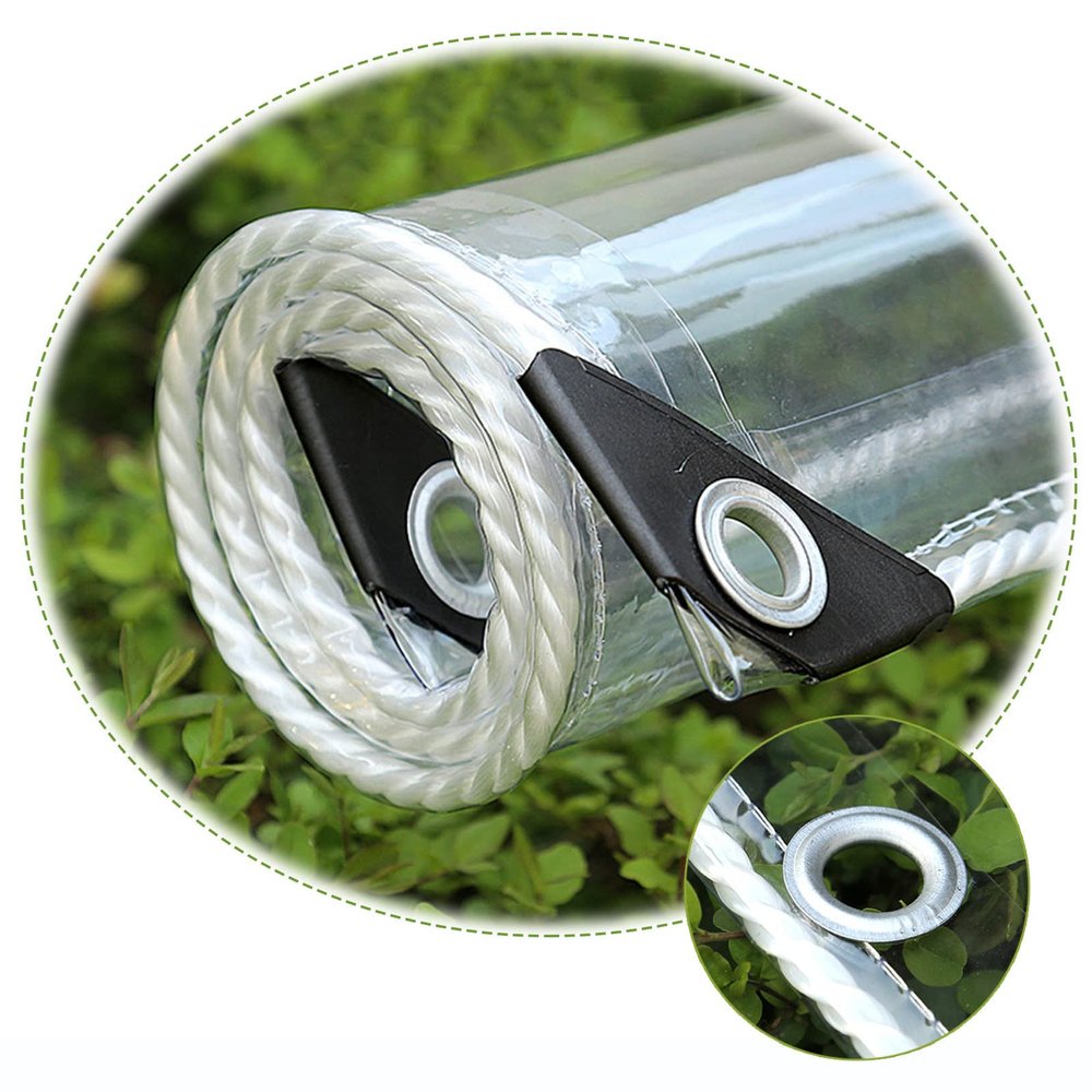 Transparent PVC Plastic Tarpaulin 22m 23m 24m 33m 34m, Waterproof Clear Tarpaulin, 0.35mm Tear-Resistant Anti-Aging Outdoor Tarp Cover Awning, Customizable,Transparent-1.55.5m/4.918ft