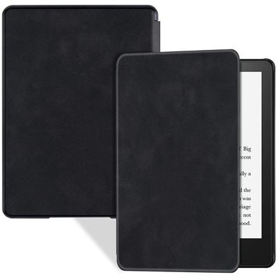 BOZHUORUI Slim Case for Kindle Paperwhite 11th Generation and Kindle Paperwhite Signature Edition eReader (6.8 inch, 2021 Release) - PU Leather Lightweight Cover with Auto Wake/Sleep (Rock Black)