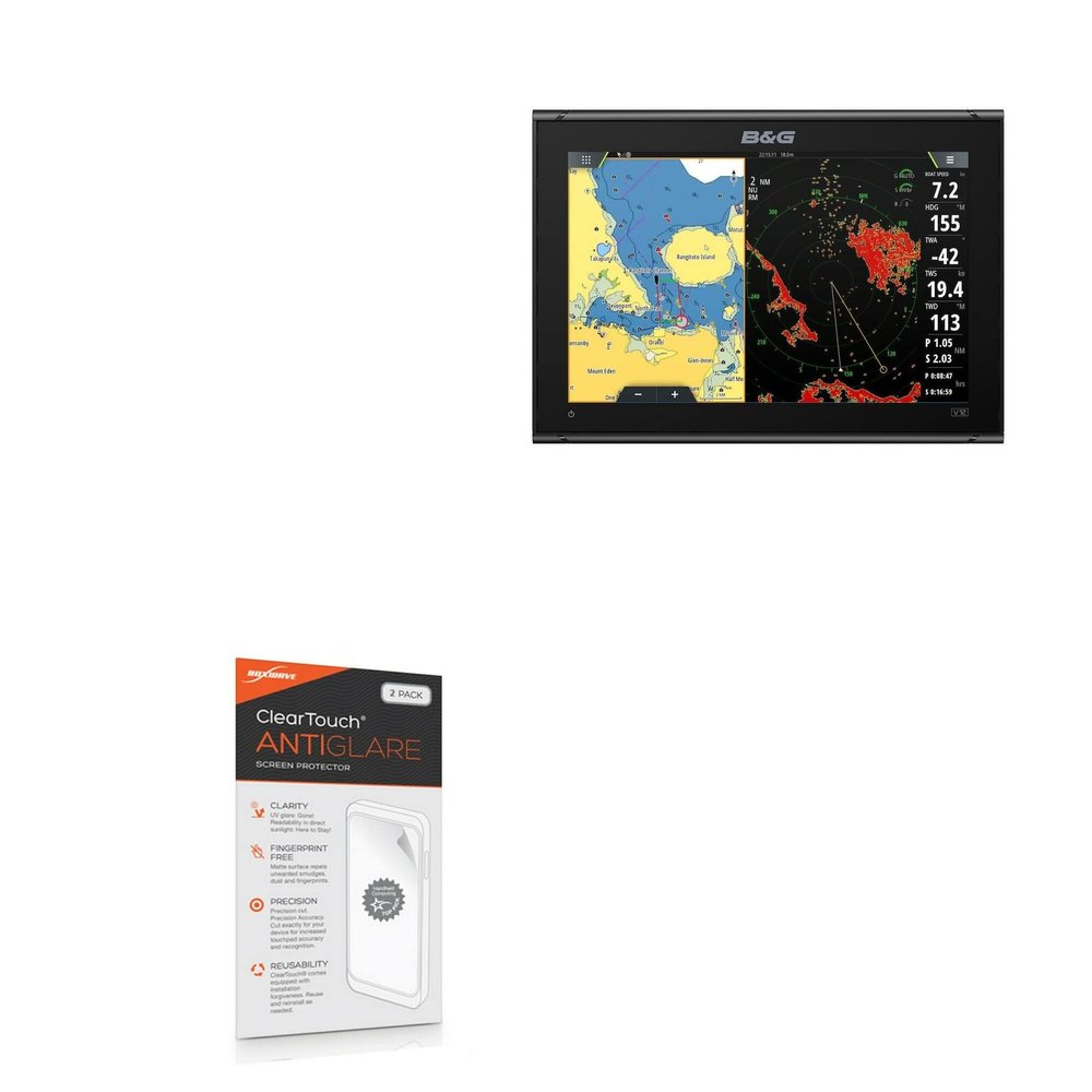 BoxWave Screen Protector Compatible with B&G Vulcan 12 - ClearTouch Anti-Glare (2-Pack), Anti-Fingerprint Matte Film Skin