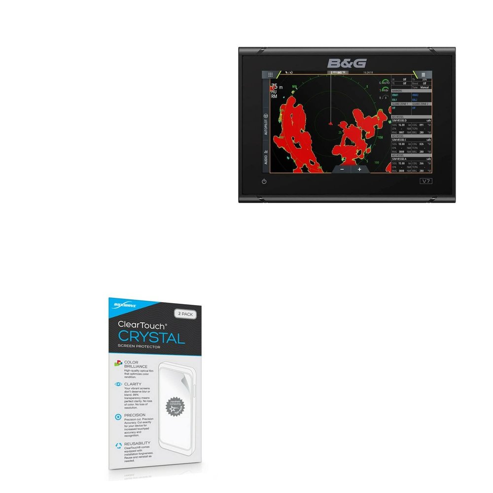 BoxWave Screen Protector Compatible with B&G Vulcan 7 - ClearTouch Crystal (2-Pack), HD Film Skin - Shields from Scratches