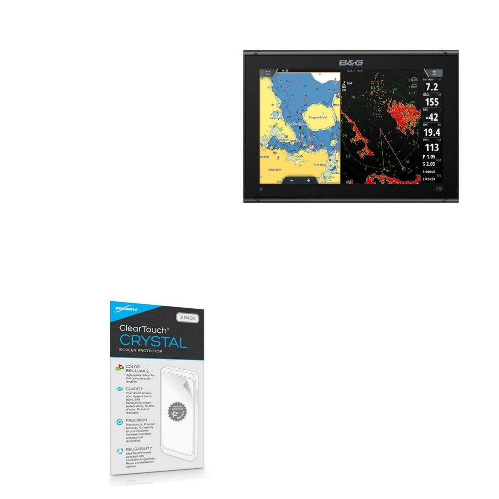 BoxWave Screen Protector Compatible with B&G Vulcan 12 - ClearTouch Crystal (2-Pack), HD Film Skin - Shields from Scratches
