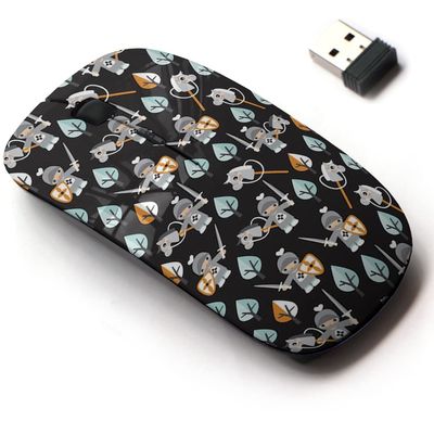 2.4G Wireless Mouse with Cute Pattern Design for All Laptops and Desktops with Nano Receiver - Boys Kids Little Knights